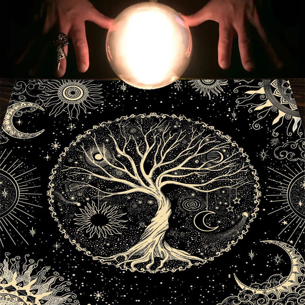 Olivenorma Mandala Moon Phase Divination Tarot Tablecloth - Tree of Life #2 - 75cm*75cm - image 16