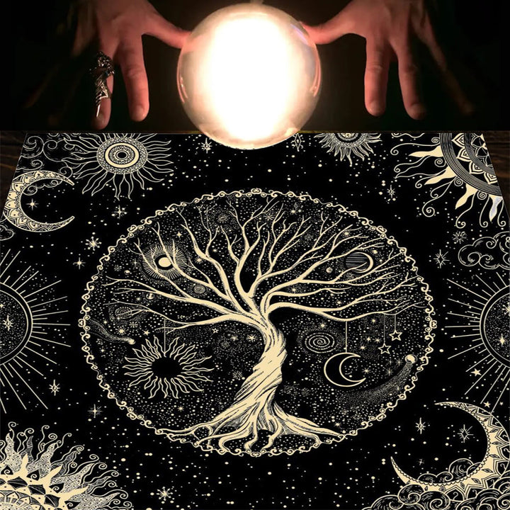 Olivenorma Mandala Moon Phase Divination Tarot Tablecloth - Tree of Life #2 - 75cm*75cm - image 16