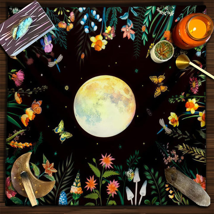 Olivenorma Mandala Moon Phase Divination Tarot Tablecloth - Moon&Flowers #4 - 75cm*75cm - image 26