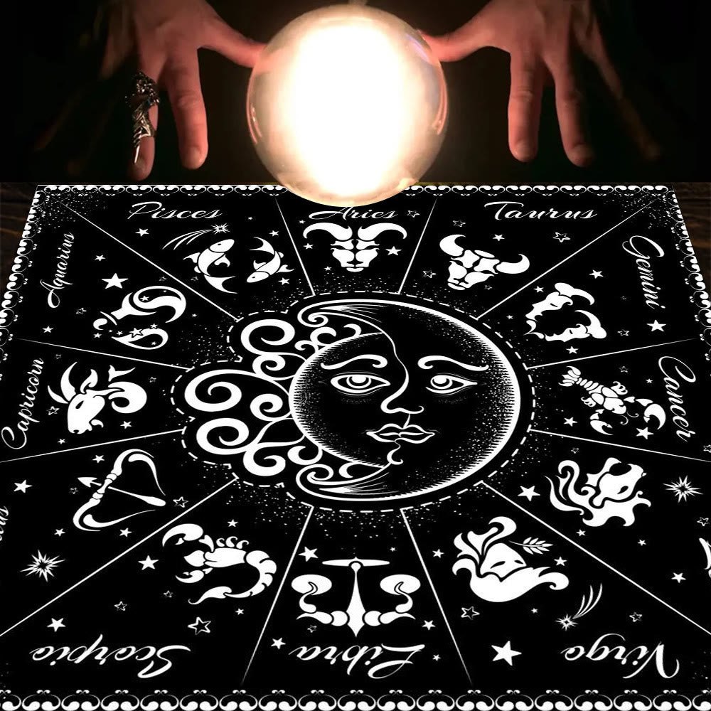 Olivenorma Mandala Moon Phase Divination Tarot Tablecloth - Zodiac #5 - 75cm*75cm - image 11