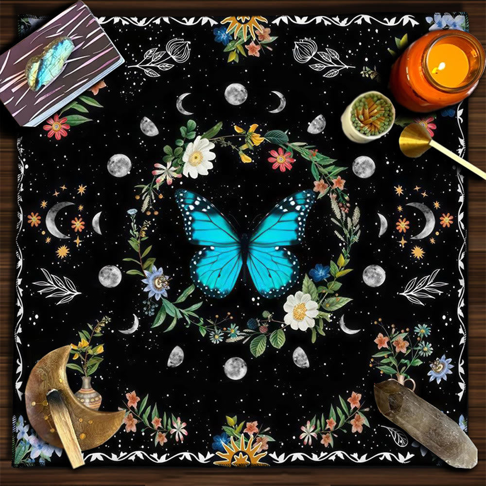 Olivenorma Mandala Moon Phase Divination Tarot Tablecloth - Butterfly&MoonPhase #1 - 75cm*75cm - image 27