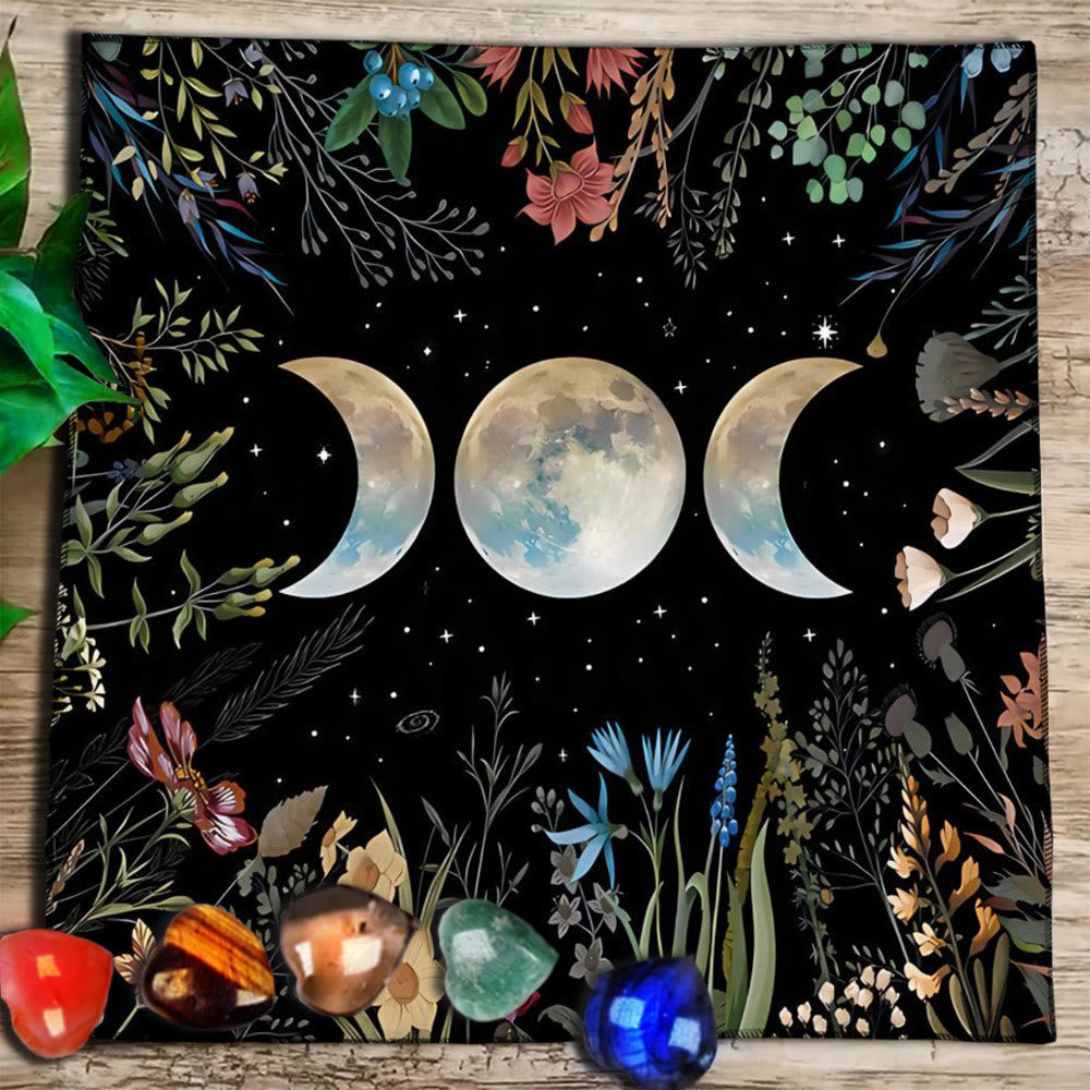 Olivenorma Mandala Moon Phase Divination Tarot Tablecloth - Moon&Flowers #3 - 75cm*75cm - image 25