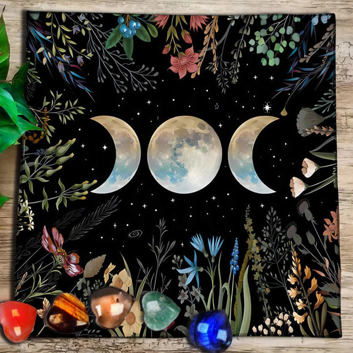 Olivenorma Mandala Moon Phase Divination Tarot Tablecloth - Moon&Flowers #3 - 75cm*75cm - image 25