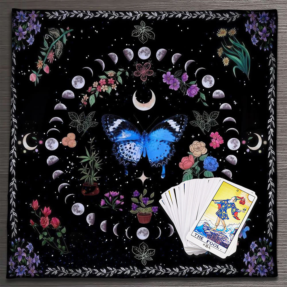 Olivenorma Mandala Moon Phase Divination Tarot Tablecloth - Butterfly&MoonPhase #3 - 75cm*75cm - image 29