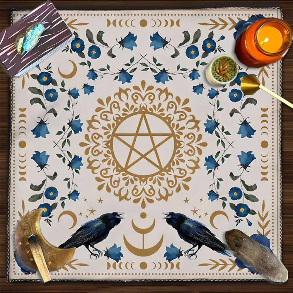 Olivenorma Mandala Moon Phase Divination Tarot Tablecloth - Star&Flowers - 75cm*75cm - image 22