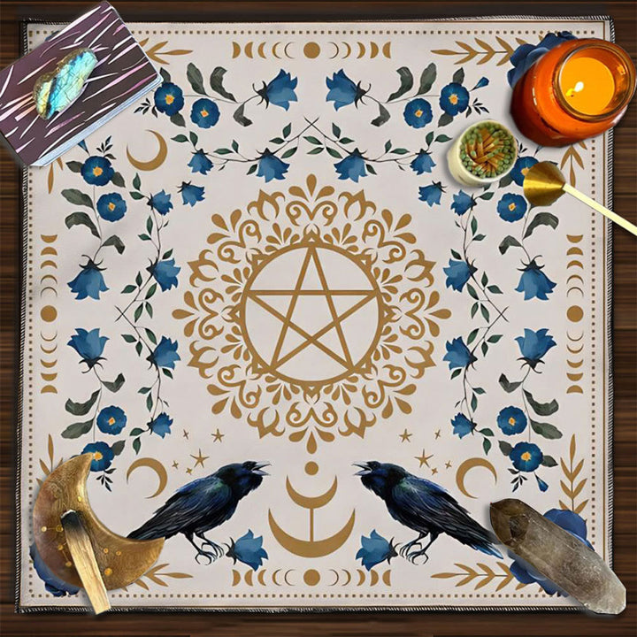 Olivenorma Mandala Moon Phase Divination Tarot Tablecloth - Star&Flowers - 75cm*75cm - image 22