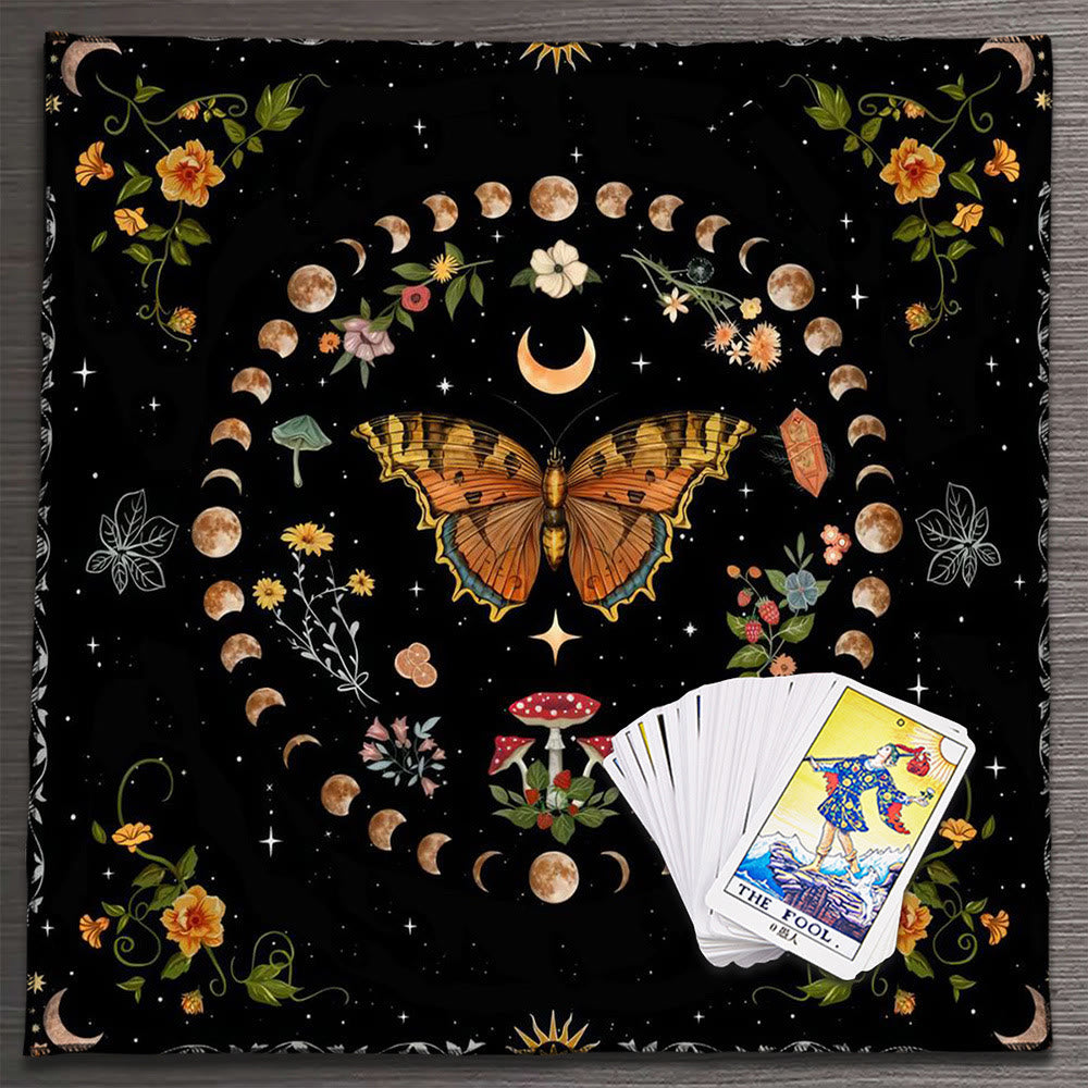 Olivenorma Mandala Moon Phase Divination Tarot Tablecloth - Butterfly&MoonPhase #2 - 75cm*75cm - image 28