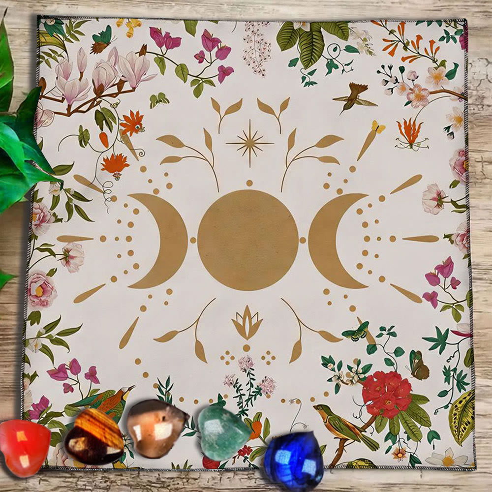 Olivenorma Mandala Moon Phase Divination Tarot Tablecloth - Moon&Flowers #1 - 75cm*75cm - image 23