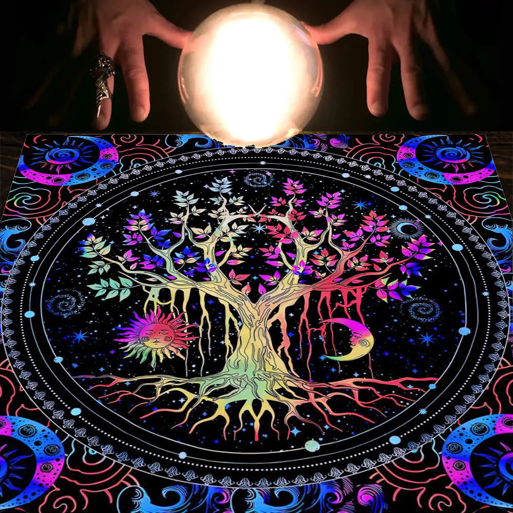 Olivenorma Mandala Moon Phase Divination Tarot Tablecloth - Tree of Life #3 - 75cm*75cm - image 17