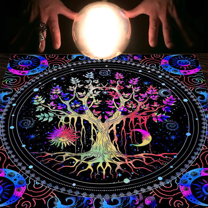 Olivenorma Mandala Moon Phase Divination Tarot Tablecloth - Tree of Life #3 - 75cm*75cm - image 17