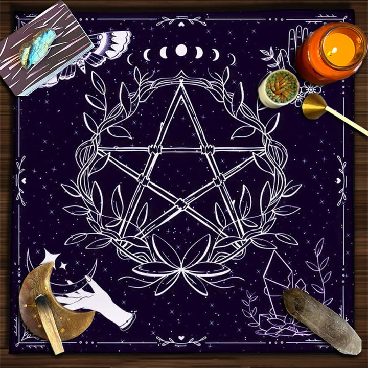 Olivenorma Yggdrasil Sacred Tree Mysterious Tarot Tablecloth - Pentagram-Purple - 75cm*75cm - image 37