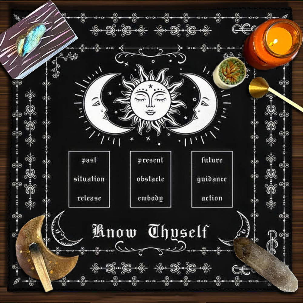 Olivenorma Yggdrasil Sacred Tree Mysterious Tarot Tablecloth - Moon&Sun #1 - 75cm*75cm - image 20