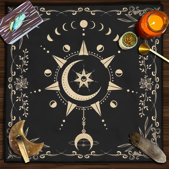 Olivenorma Yggdrasil Sacred Tree Mysterious Tarot Tablecloth - Moon&Flowers #6 - 75cm*75cm - image 27