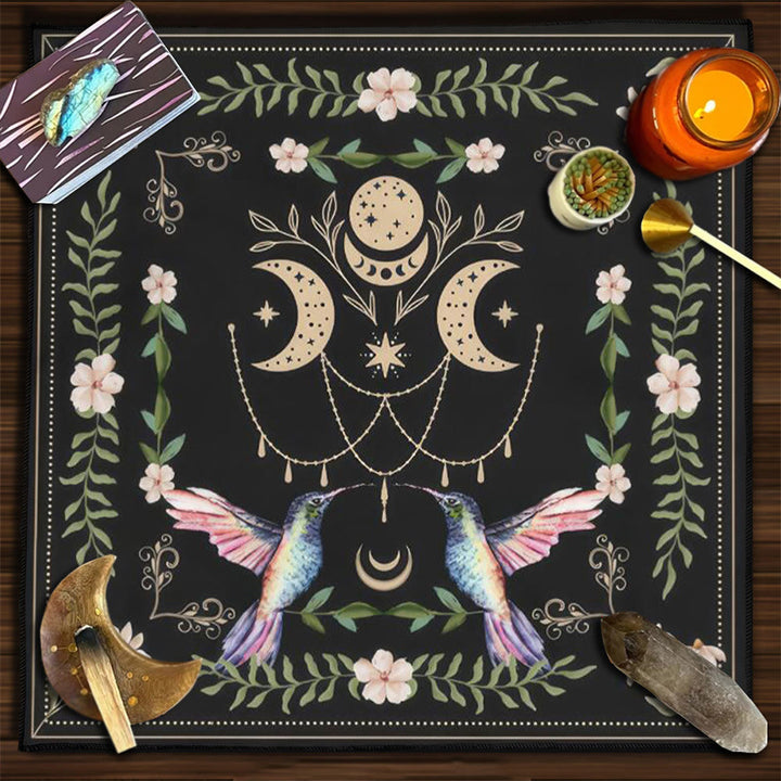 Olivenorma Yggdrasil Sacred Tree Mysterious Tarot Tablecloth - Moon&Flowers #5 - 75cm*75cm - image 26