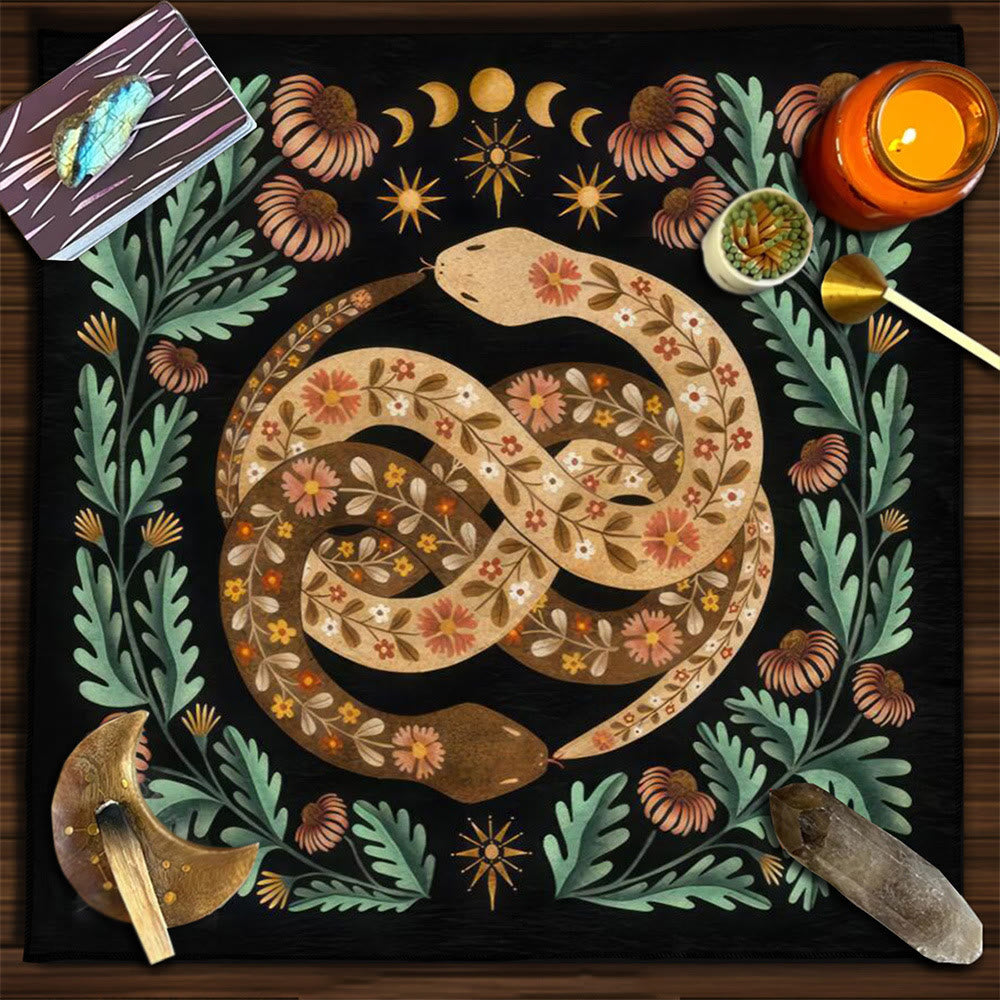 Olivenorma Yggdrasil Sacred Tree Mysterious Tarot Tablecloth - Snake #2 - 75cm*75cm - image 9
