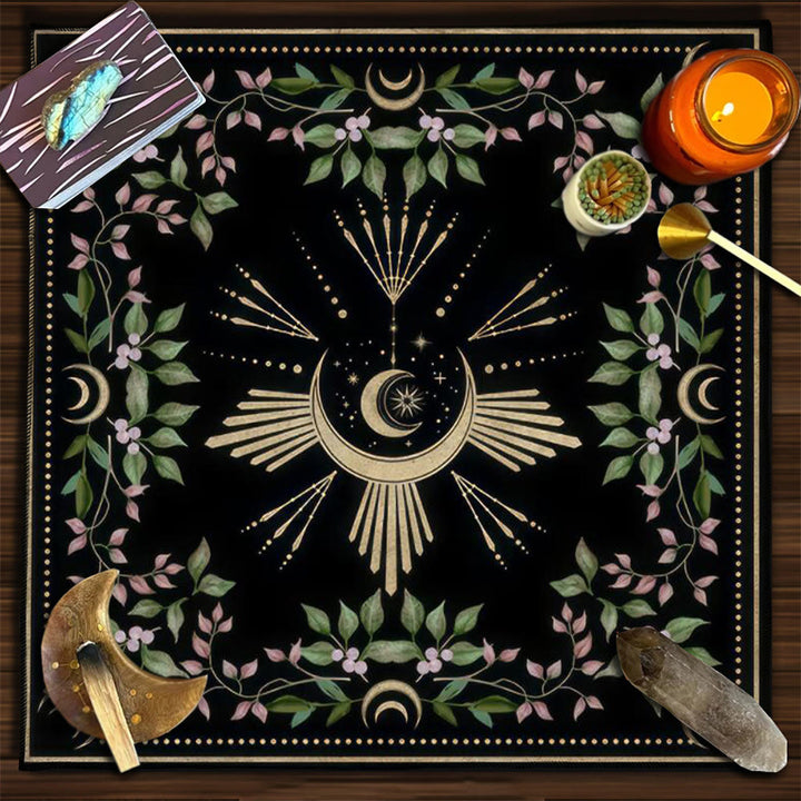 Olivenorma Yggdrasil Sacred Tree Mysterious Tarot Tablecloth - Moon&Flowers #4 - 75cm*75cm - image 25