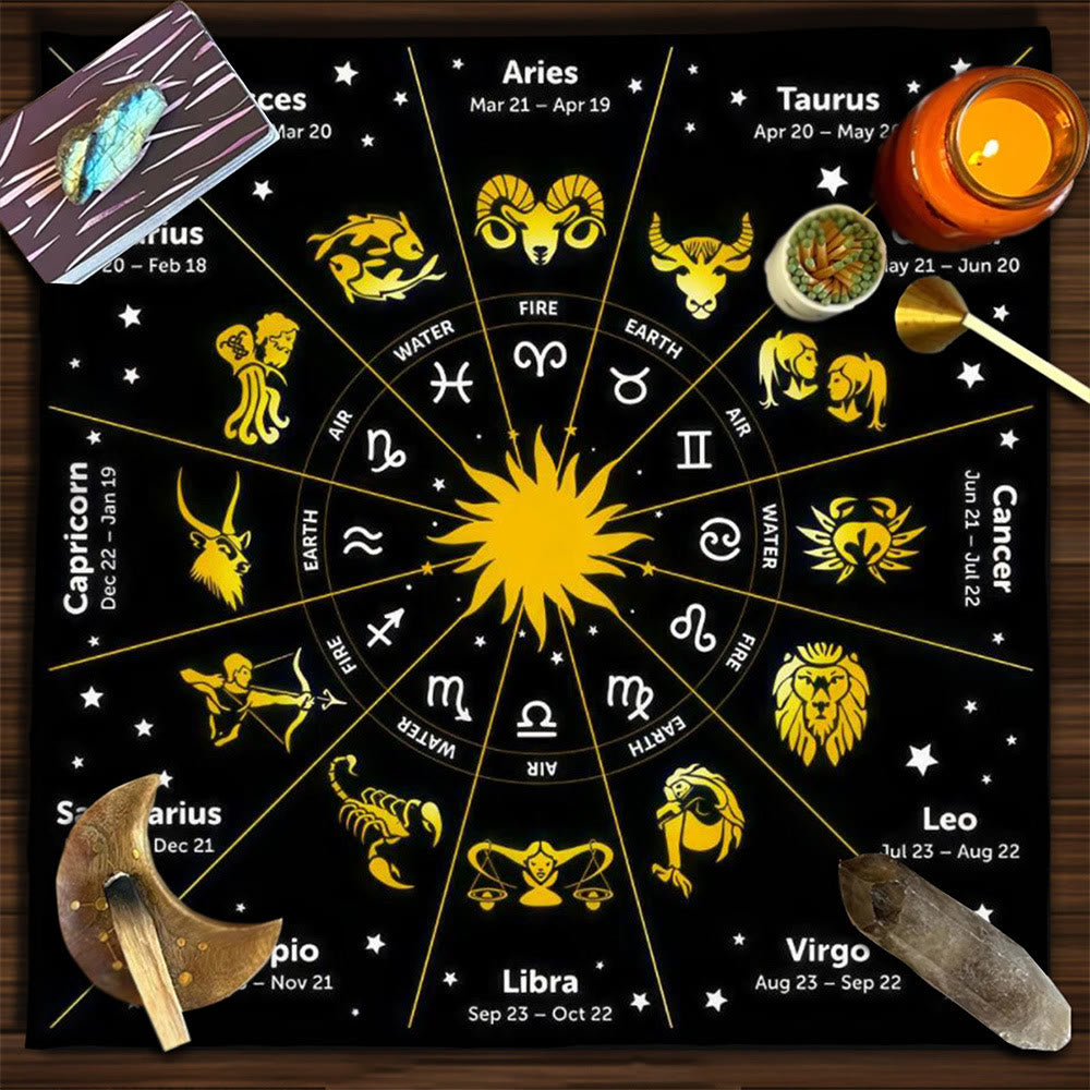 Olivenorma Yggdrasil Sacred Tree Mysterious Tarot Tablecloth - Zodiac #2 - 75cm*75cm - image 17