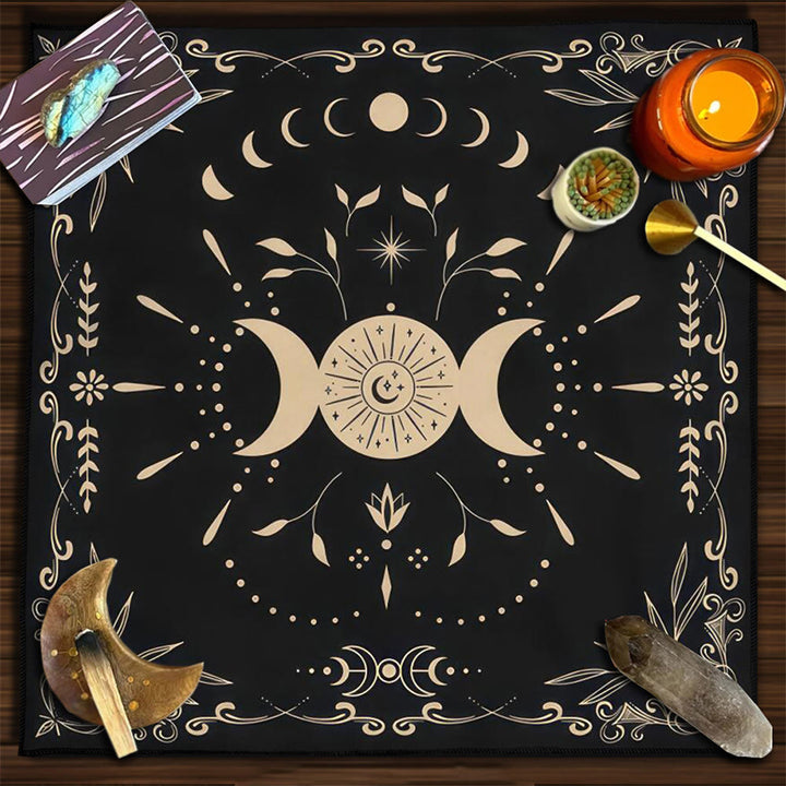 Olivenorma Yggdrasil Sacred Tree Mysterious Tarot Tablecloth - Moon&Flowers #2 - 75cm*75cm - image 23