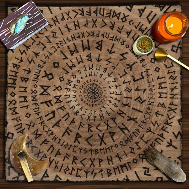 Olivenorma Yggdrasil Sacred Tree Mysterious Tarot Tablecloth - Elder Futhark - 75cm*75cm - image 15