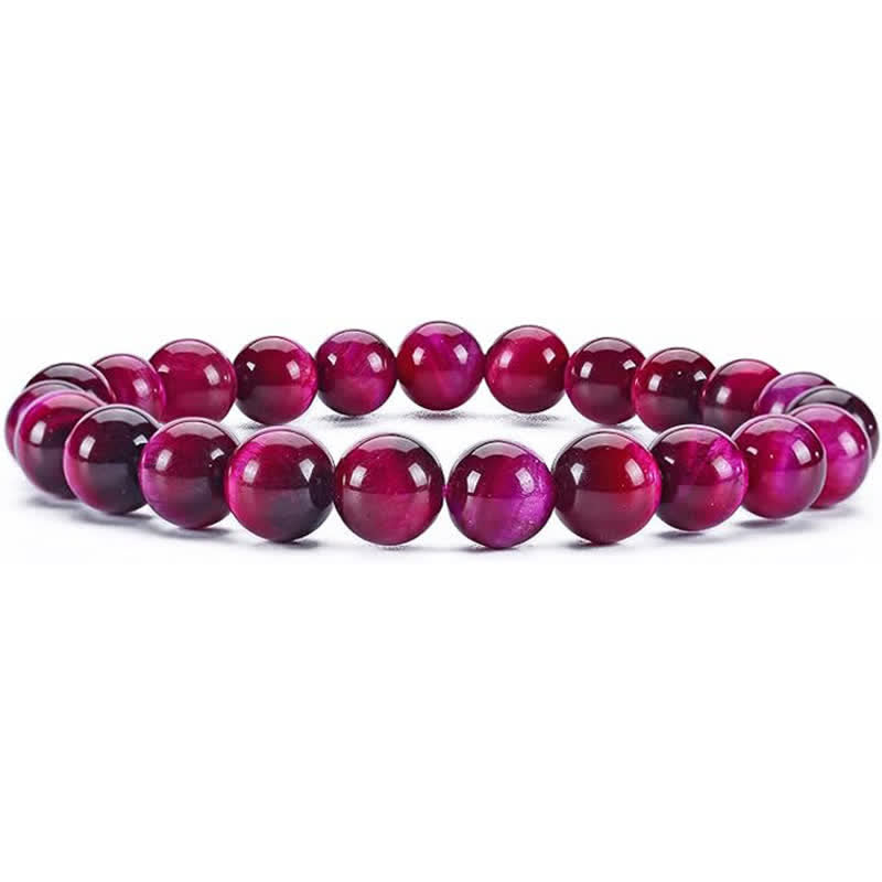Olivenorma 8mm Natural Stone Beaded Women Men Bracelet - Pink Tiger Eye - image 21