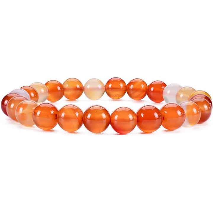 Olivenorma 8mm Natural Stone Beaded Women Men Bracelet - Carnelian - image 12