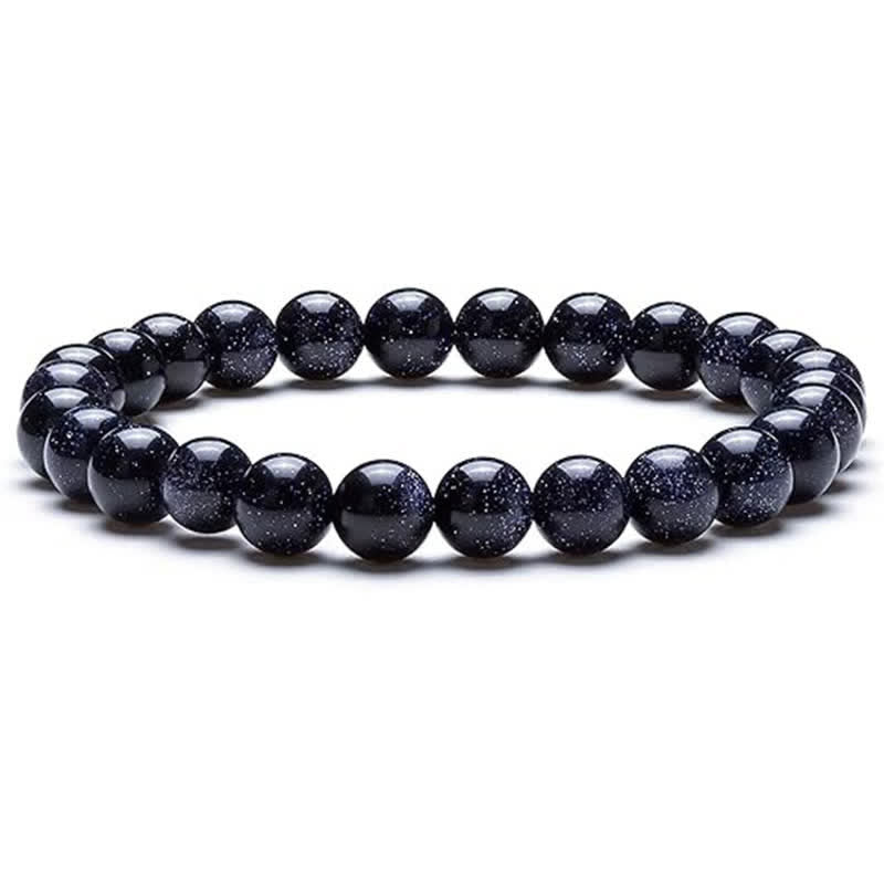 Olivenorma 8mm Natural Stone Beaded Women Men Bracelet - Blue Sandstone - image 14