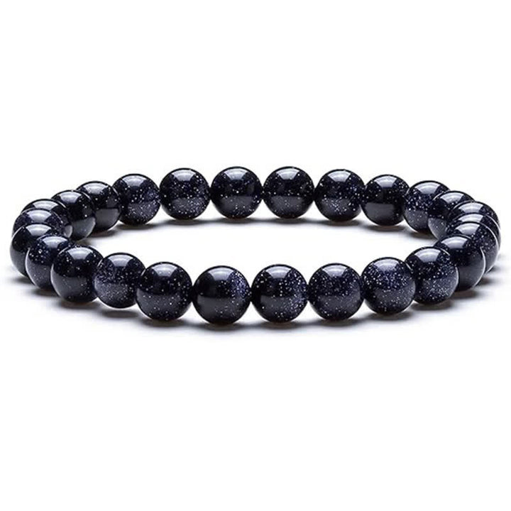 Olivenorma 8mm Natural Stone Beaded Women Men Bracelet - Blue Sandstone - image 14
