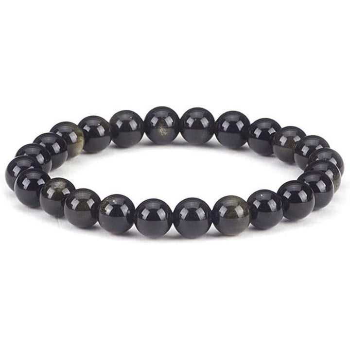 Olivenorma 8mm Natural Stone Beaded Women Men Bracelet - Golden Obsidian - image 16