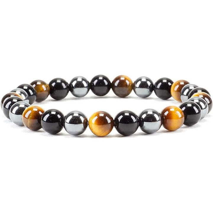 Olivenorma 8mm Natural Stone Beaded Women Men Bracelet - Hematite & Tiger Eye - image 23