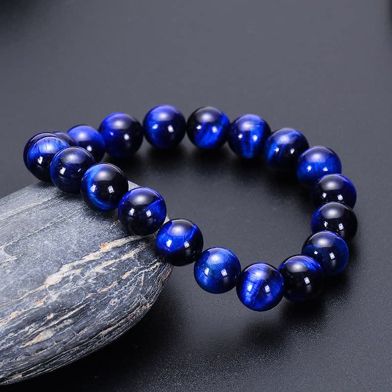 Olivenorma 8mm Natural Blue Tiger Eye Beaded Bracelet - image 2