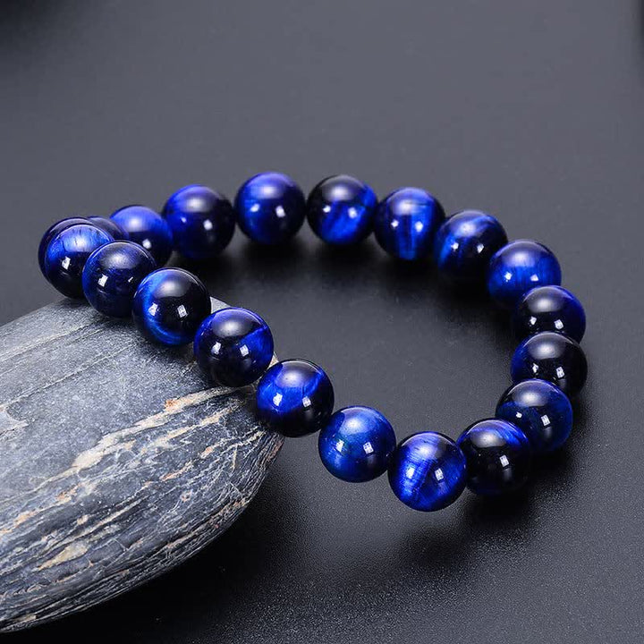 Olivenorma 8mm Natural Blue Tiger Eye Beaded Bracelet - image 2