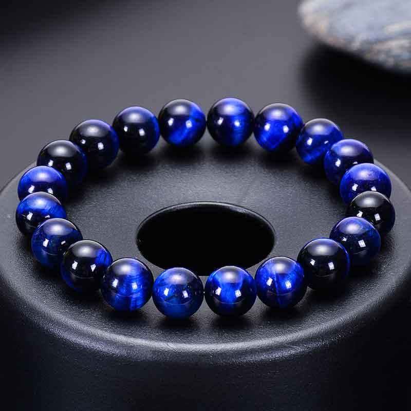 Olivenorma 8mm Natural Blue Tiger Eye Beaded Bracelet - image 3