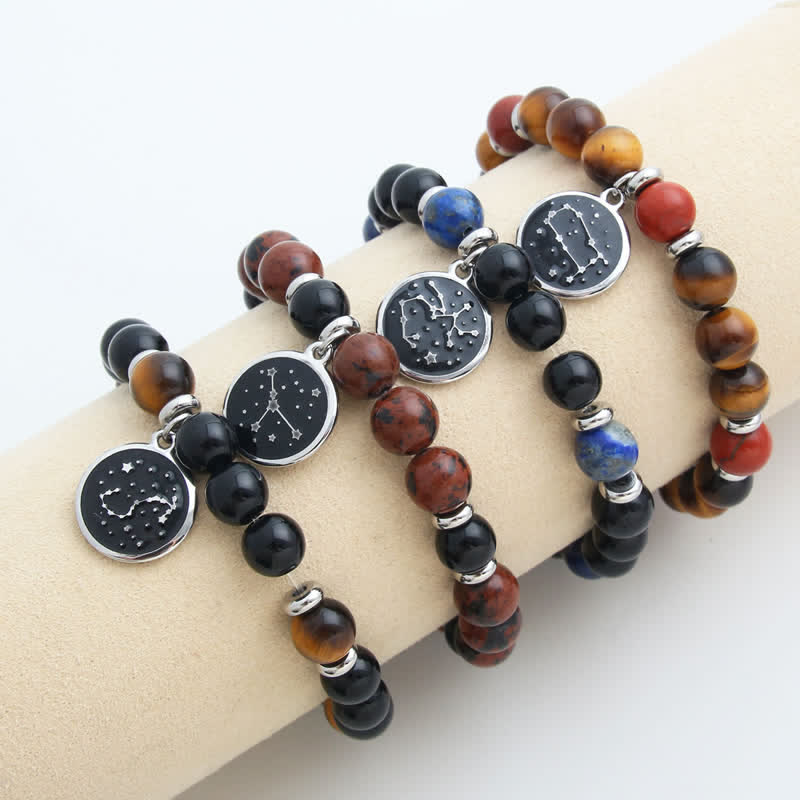 Olivenorma Natural Stone Beads Stainless Steel Zodiac Bracelet - image 0