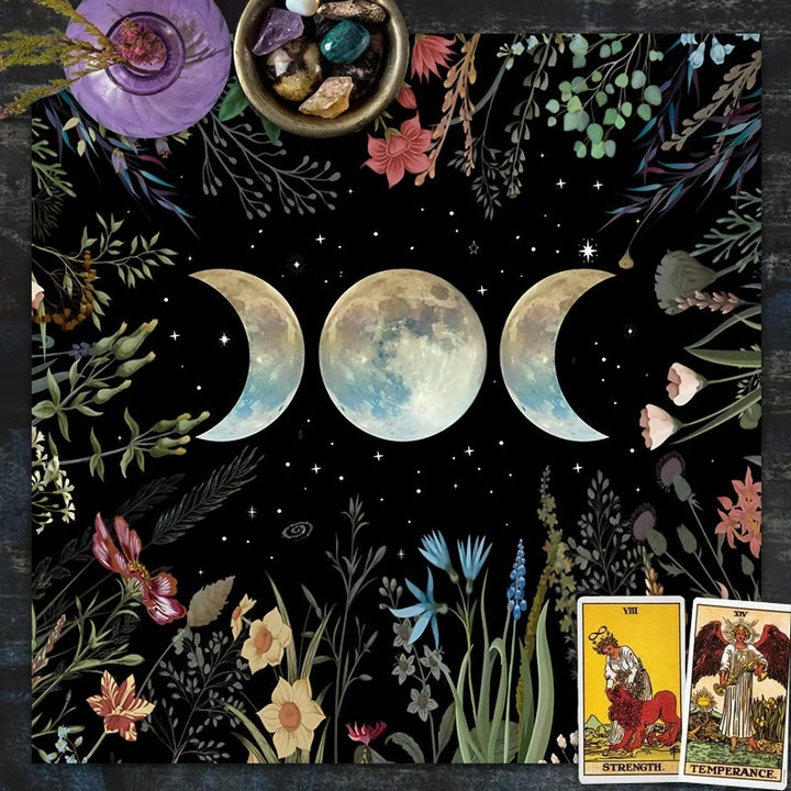 Olivenorma Triple Goddess Moon Symbol Divination Tarot Tablecloth - Triple Goddess #1 - 75cm*75cm - image 0