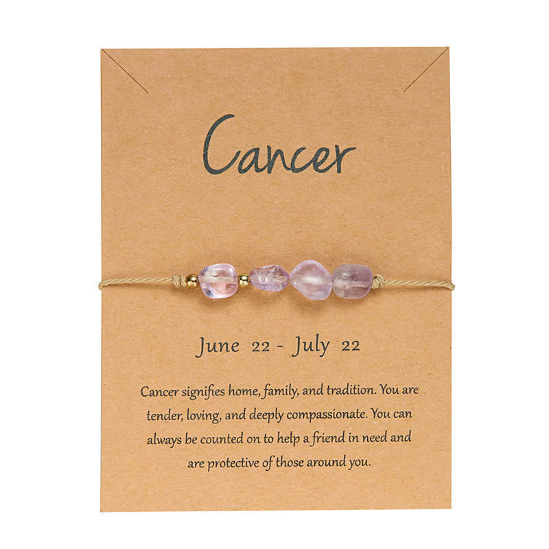 Olivenorma Irregular Stone Beaded Adjustable Astrological Signs Bracelet - Cancer & Lepidolite - image 7
