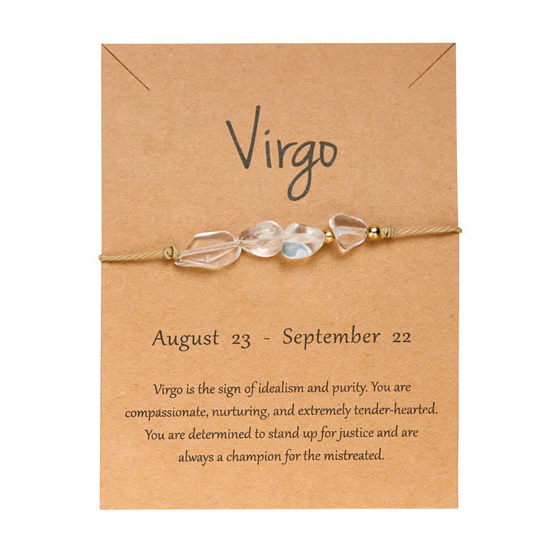 Olivenorma Irregular Stone Beaded Adjustable Astrological Signs Bracelet - Virgo & Clear Crystal - image 11