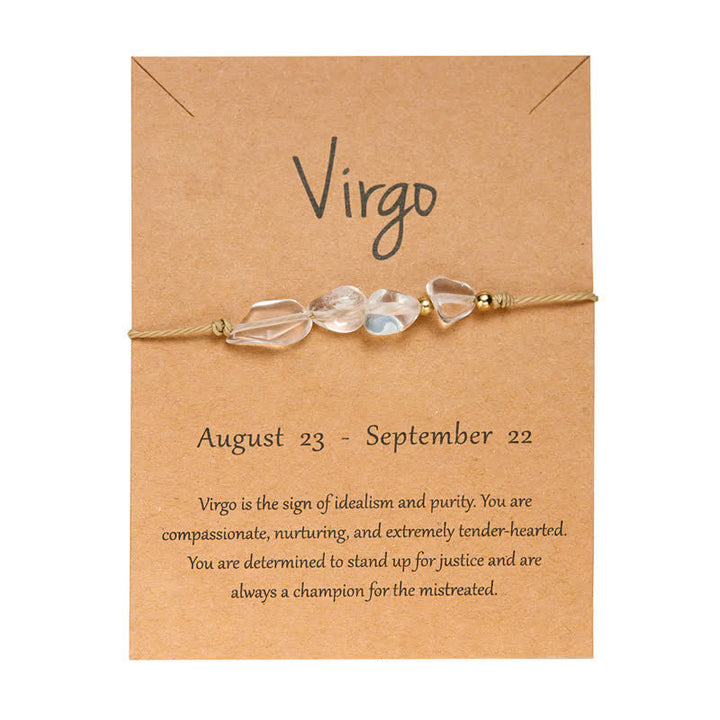 Olivenorma Irregular Stone Beaded Adjustable Astrological Signs Bracelet - Virgo & Clear Crystal - image 11