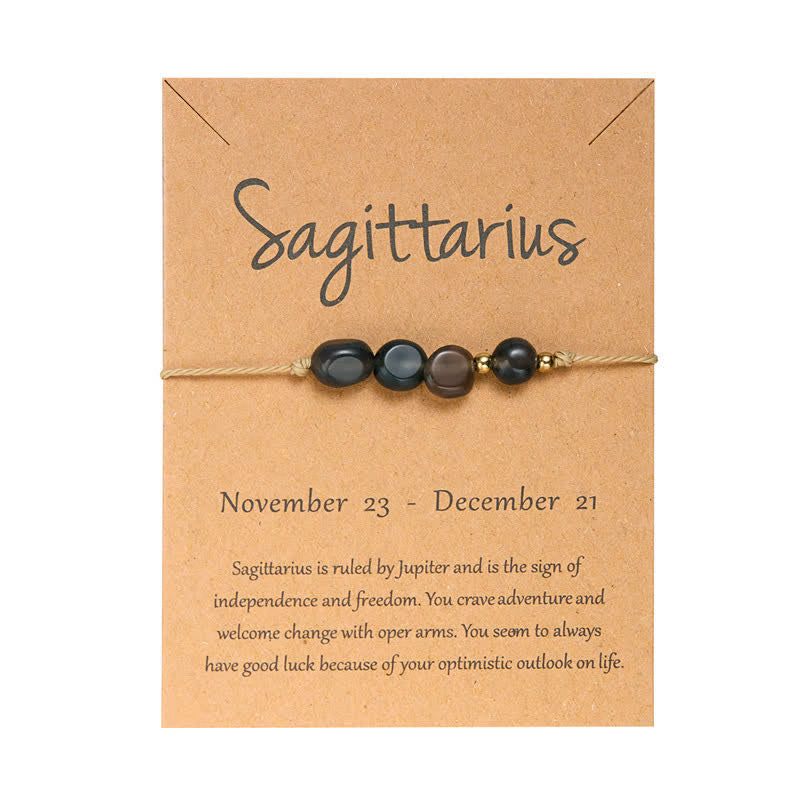 Olivenorma Irregular Stone Beaded Adjustable Astrological Signs Bracelet - Sagittarius & Smoky Quartz - image 17
