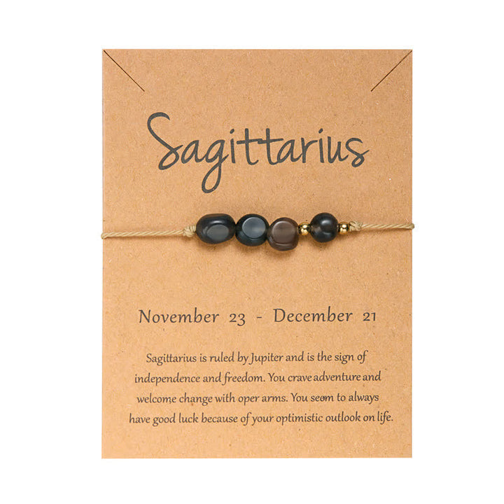 Olivenorma Irregular Stone Beaded Adjustable Astrological Signs Bracelet - Sagittarius & Smoky Quartz - image 17