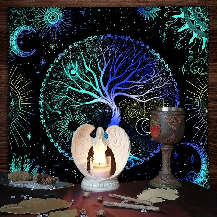 Olivenorma Tree of Life Divination Tarot Tablecloth - Tree of Life - BlueGreen - 75cm*75cm - image 9