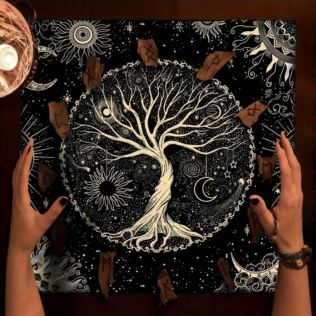 Olivenorma Tree of Life Divination Tarot Tablecloth - Tree of Life - LightYellow - 75cm*75cm - image 0