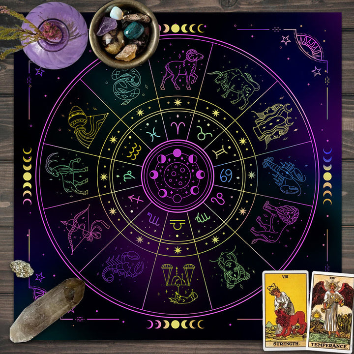 Olivenorma Constellations Zodiac Signs Divination Tarot Tablecloth - Zodiac #1 - 75cm*75cm - image 0