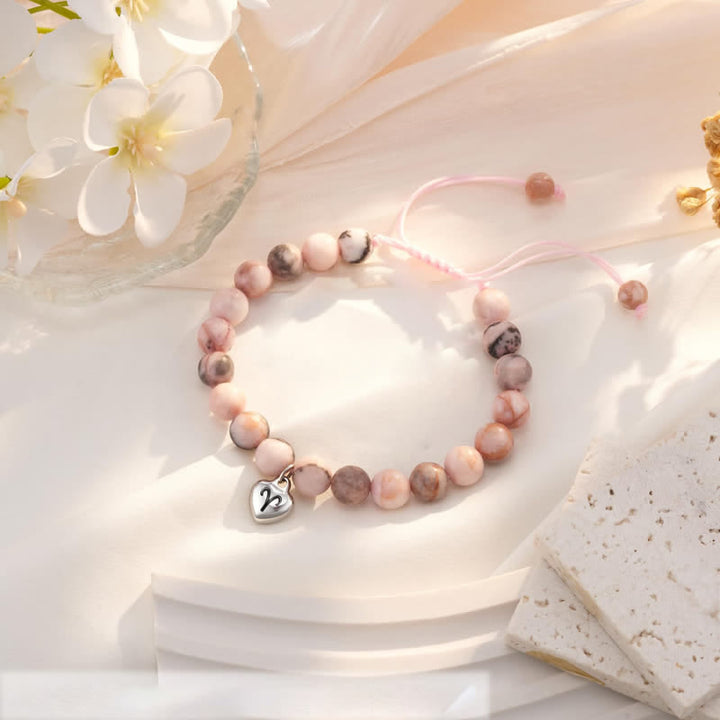 Olivenorma Plum Tourmaline Beaded Zodiac Heart Pendant Bracelet - image 0