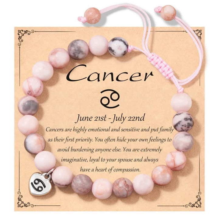 Olivenorma Plum Tourmaline Beaded Zodiac Heart Pendant Bracelet - Cancer - image 5