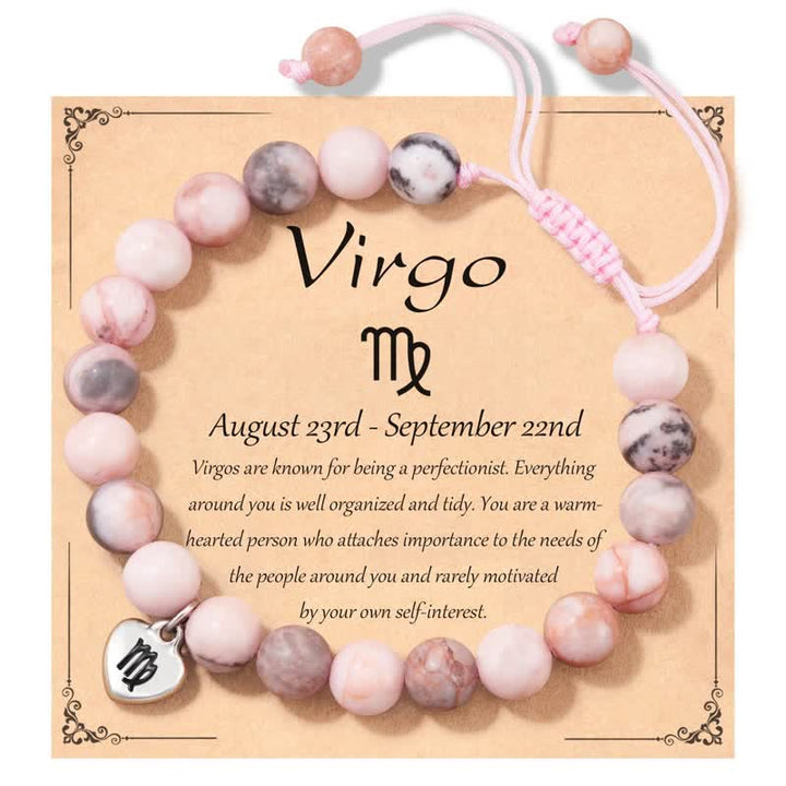 Olivenorma Plum Tourmaline Beaded Zodiac Heart Pendant Bracelet - Virgo - image 7