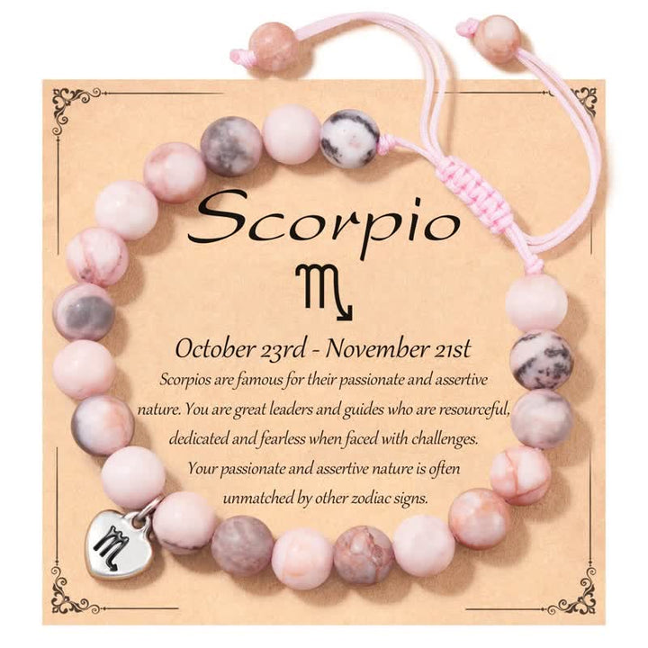 Olivenorma Plum Tourmaline Beaded Zodiac Heart Pendant Bracelet - Scorpio - image 8