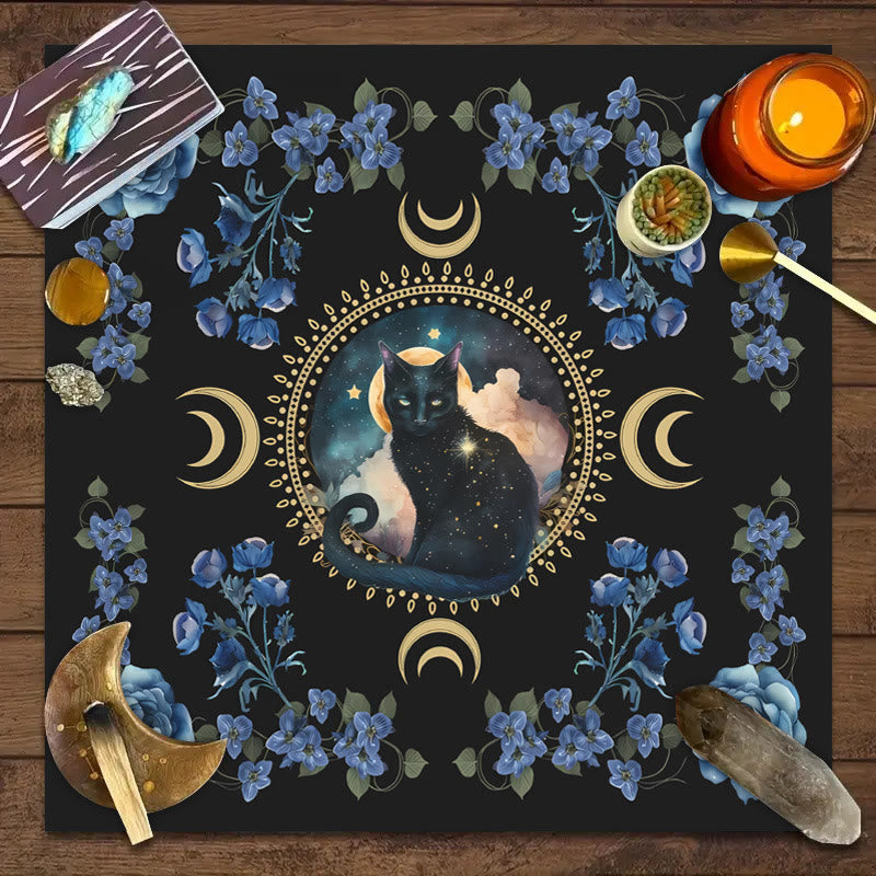Olivenorma God Sign Cat Divination Tarot Tablecloth - image 0