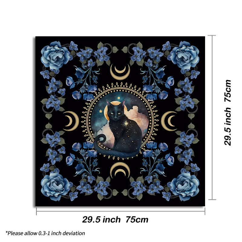 Olivenorma God Sign Cat Divination Tarot Tablecloth - Cat - Black - 75cm*75cm - image 4