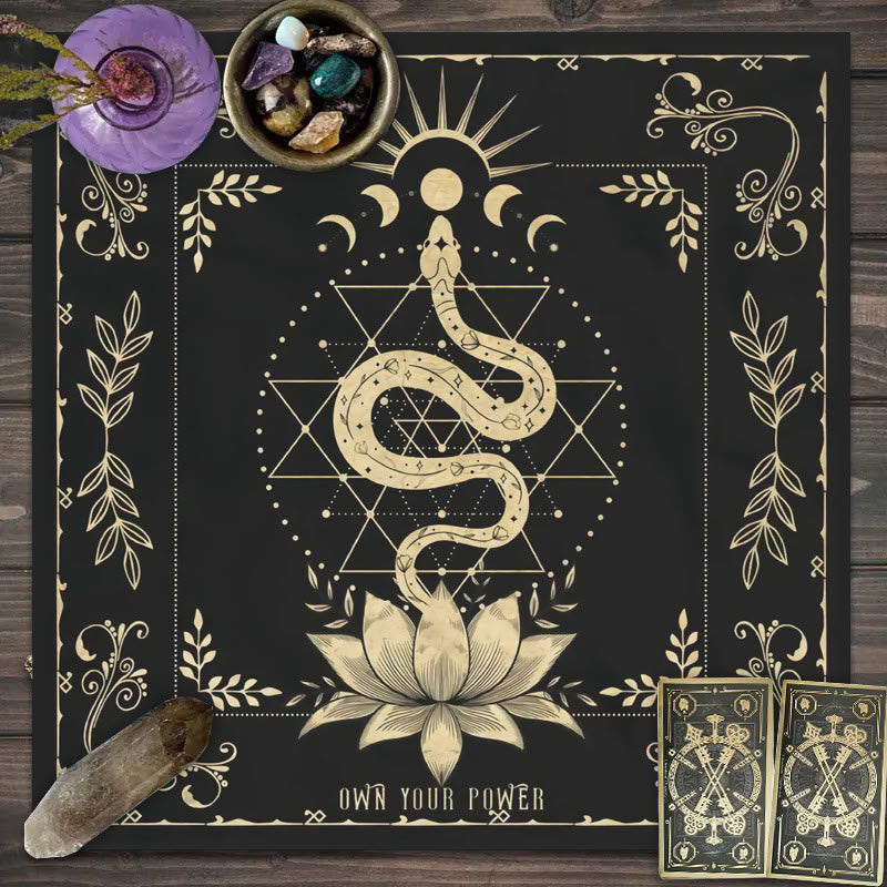 Olivenorma Snake Lotus Symbol Divination Tarot Tablecloth - image 5