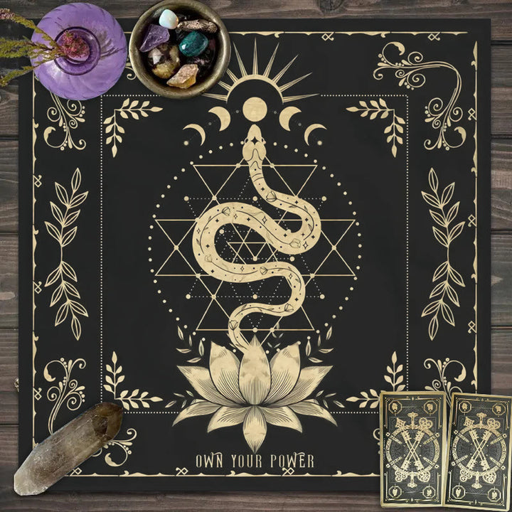 Olivenorma Snake Lotus Symbol Divination Tarot Tablecloth - image 5